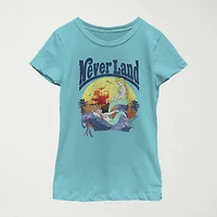 Little & Big Kid Girls Crew Neck Short Sleeve Regular Fit Peter Pan Tinker Bell Graphic T-Shirt