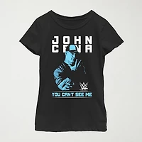 John Cena Little & Big Kid Girls Crew Neck Short Sleeve Regular Fit WWE Graphic T-Shirt
