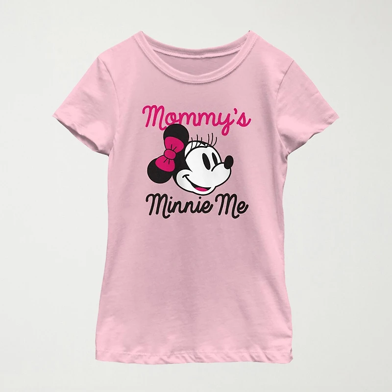 Little & Big Kid Girls Crew Neck Short Sleeve Regular Fit Minnie Mouse Graphic T-Shirt
