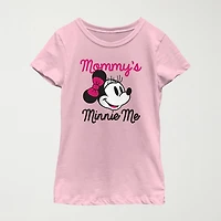 Little & Big Kid Girls Crew Neck Short Sleeve Regular Fit Minnie Mouse Graphic T-Shirt