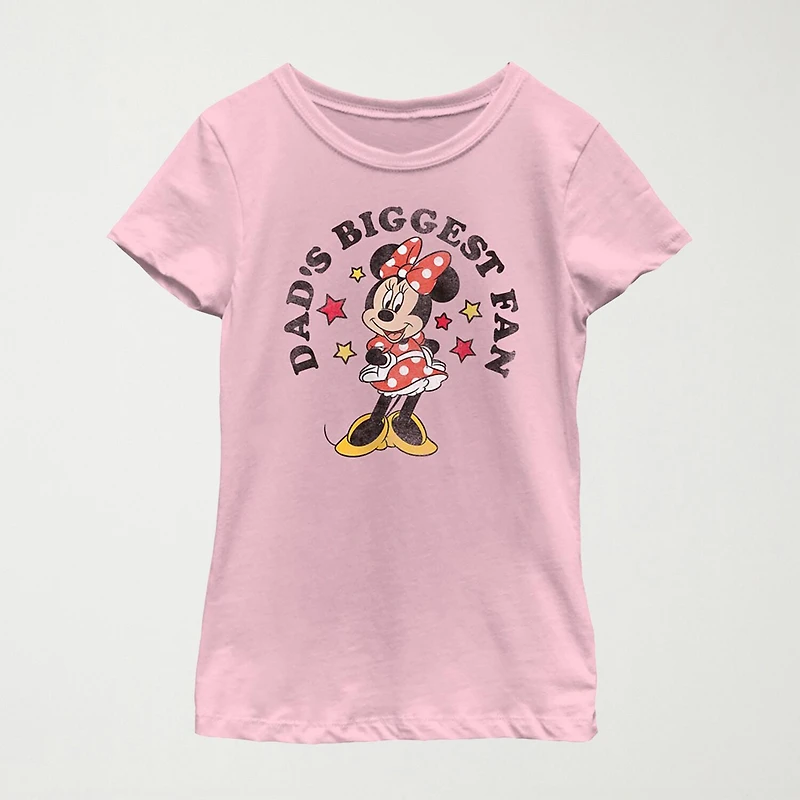 Little & Big Kid Girls Crew Neck Short Sleeve Regular Fit Minnie Mouse Graphic T-Shirt