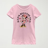 Little & Big Kid Girls Crew Neck Short Sleeve Regular Fit Minnie Mouse Graphic T-Shirt