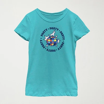 Big Kid Girls Round Neck Short Sleeve Regular Fit Fortnite Graphic T-Shirt
