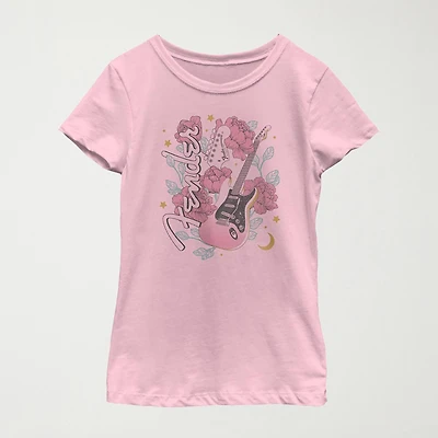 Little & Big Kid Girls Round Neck Short Sleeve Regular Fit Graphic T-Shirt