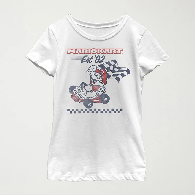 Mario Little & Big Kid Girls Round Neck Short Sleeve Regular Fit Graphic T-Shirt