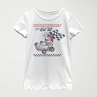 Mario Little & Big Kid Girls Round Neck Short Sleeve Regular Fit Graphic T-Shirt