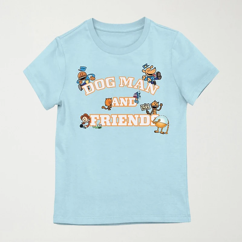 Dogman Little & Big Kid Girls Round Neck Short Sleeve Regular Fit Graphic T-Shirt