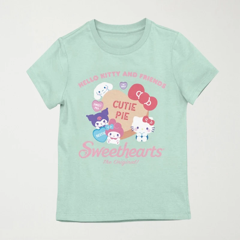 Little & Big Kid Girls Crew Neck Short Sleeve Regular Fit Hello Kitty Graphic T-Shirt