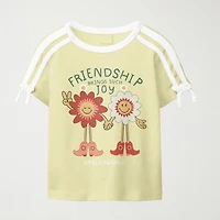 Smiley Little & Big Kid Girls Round Neck Short Sleeve Regular Fit Graphic T-Shirt