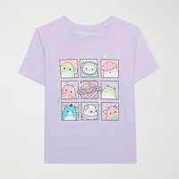 Little & Big Kid Girls Crew Neck Short Sleeve Regular Fit Squishmallows Graphic T-Shirt