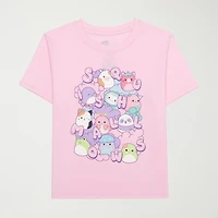 Little & Big Kid Girls Crew Neck Short Sleeve Regular Fit Squishmallows Graphic T-Shirt
