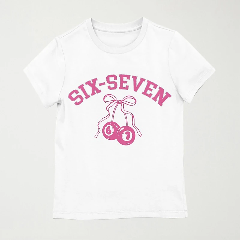 Six Seven 67 Little & Big Kid Girls Crew Neck Short Sleeve Regular Fit Graphic T-Shirt