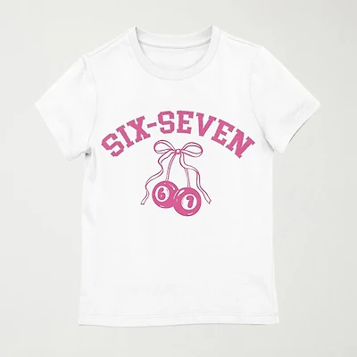 Six Seven 67 Little & Big Kid Girls Crew Neck Short Sleeve Regular Fit Graphic T-Shirt
