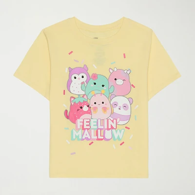Little & Big Kid Girls Crew Neck Short Sleeve Regular Fit Squishmallows Graphic T-Shirt