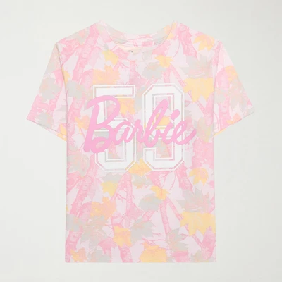 Little & Big Kid Girls Crew Neck Short Sleeve Regular Fit Barbie Graphic T-Shirt