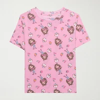 Little & Big Kid Girls Crew Neck Short Sleeve Regular Fit Gabby's Dollhouse Graphic T-Shirt