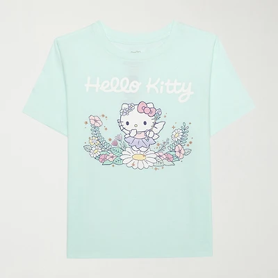 Little & Big Kid Girls Crew Neck Short Sleeve Regular Fit Hello Kitty Graphic T-Shirt