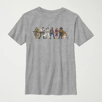 Little & Big Kid Boys Crew Neck Short Sleeve Regular Fit Star Wars Graphic T-Shirt