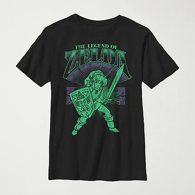 Little & Big Kid Boys Crew Neck Short Sleeve Regular Fit Zelda Graphic T-Shirt