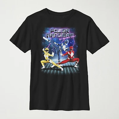 Little & Big Kid Boys Crew Neck Short Sleeve Regular Fit Power Rangers Graphic T-Shirt