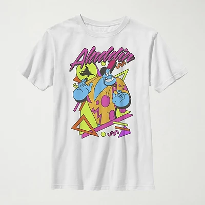 Disney Little & Big Kid Boys Crew Neck Short Sleeve Regular Fit Aladdin Graphic T-Shirt