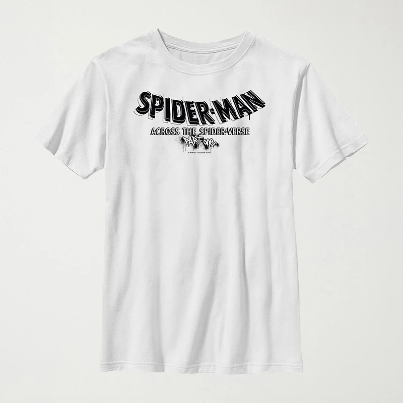 Spider-Man: Across The Spider-Verse Little & Big Kid Boys Crew Neck Short Sleeve Regular Fit Spiderman Graphic T-Shirt