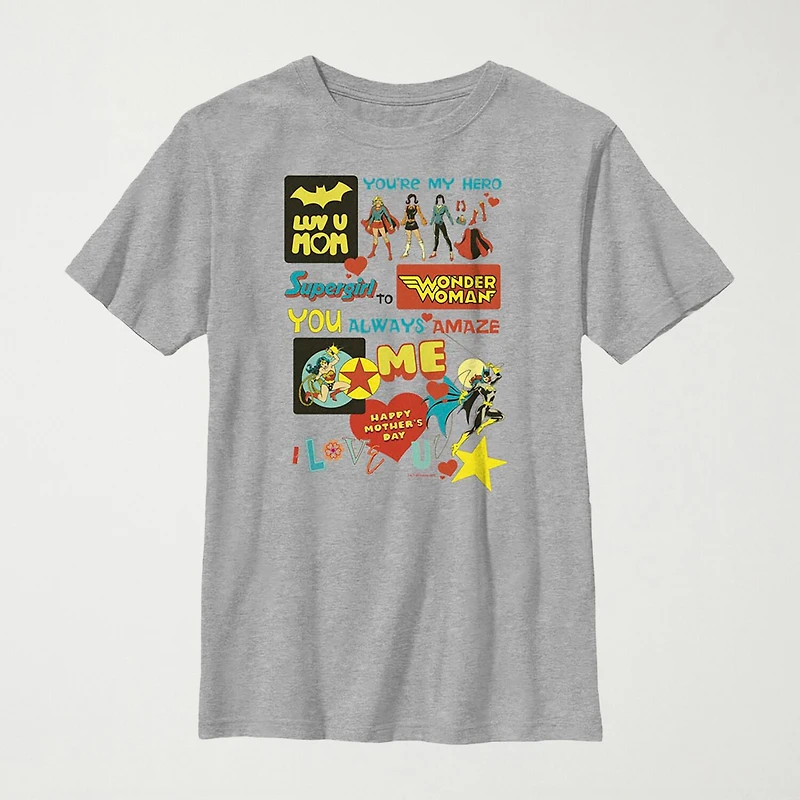 Little & Big Kid Boys Crew Neck Short Sleeve Regular Fit DC Comics Graphic T-Shirt