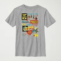 Little & Big Kid Boys Crew Neck Short Sleeve Regular Fit DC Comics Graphic T-Shirt