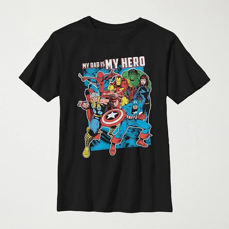 Little & Big Kid Boys Crew Neck Short Sleeve Regular Fit Avengers Graphic T-Shirt