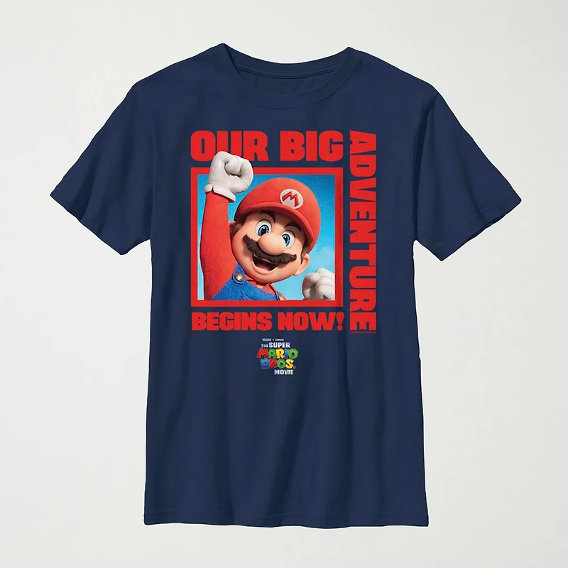 The Super Mario Bros. Movie Little & Big Kid Boys Crew Neck Short Sleeve Regular Fit Graphic T-Shirt