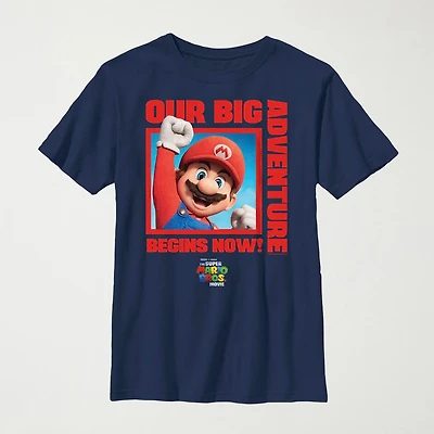 The Super Mario Bros. Movie Little & Big Kid Boys Crew Neck Short Sleeve Regular Fit Graphic T-Shirt
