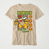 Little & Big Kid Boys Crew Neck Short Sleeve Regular Fit Super Mario Bowser Graphic T-Shirt