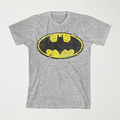 Little & Big Kid Boys Crew Neck Short Sleeve Loose Fit Batman Graphic T-Shirt