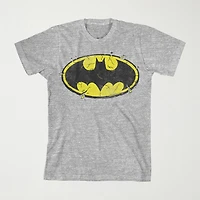 Little & Big Kid Boys Crew Neck Short Sleeve Loose Fit Batman Graphic T-Shirt
