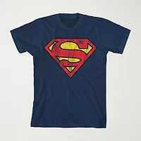 Little & Big Kid Boys Crew Neck Short Sleeve Loose Fit Superman Graphic T-Shirt