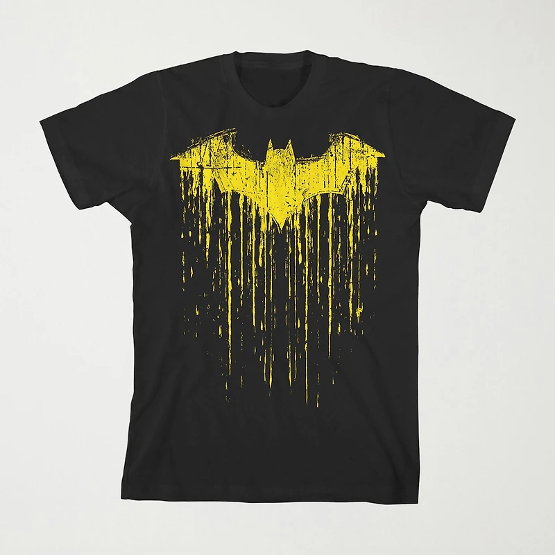 Little & Big Kid Boys Crew Neck Short Sleeve Loose Fit Batman Graphic T-Shirt