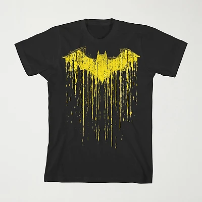 Little & Big Kid Boys Crew Neck Short Sleeve Loose Fit Batman Graphic T-Shirt