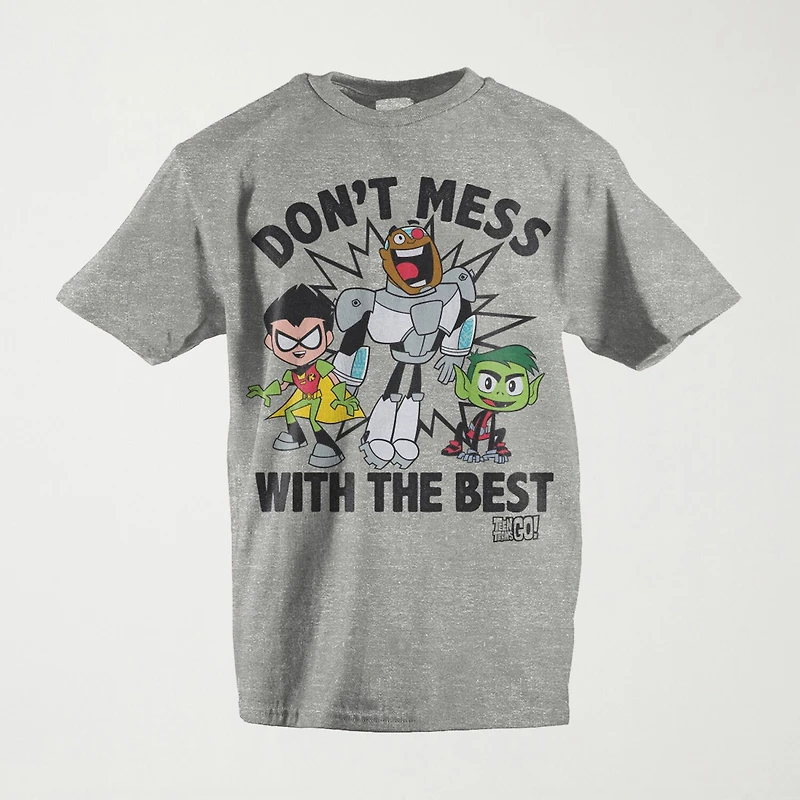 Teen Titans Little & Big Kid Boys Crew Neck Short Sleeve Loose Fit Graphic T-Shirt