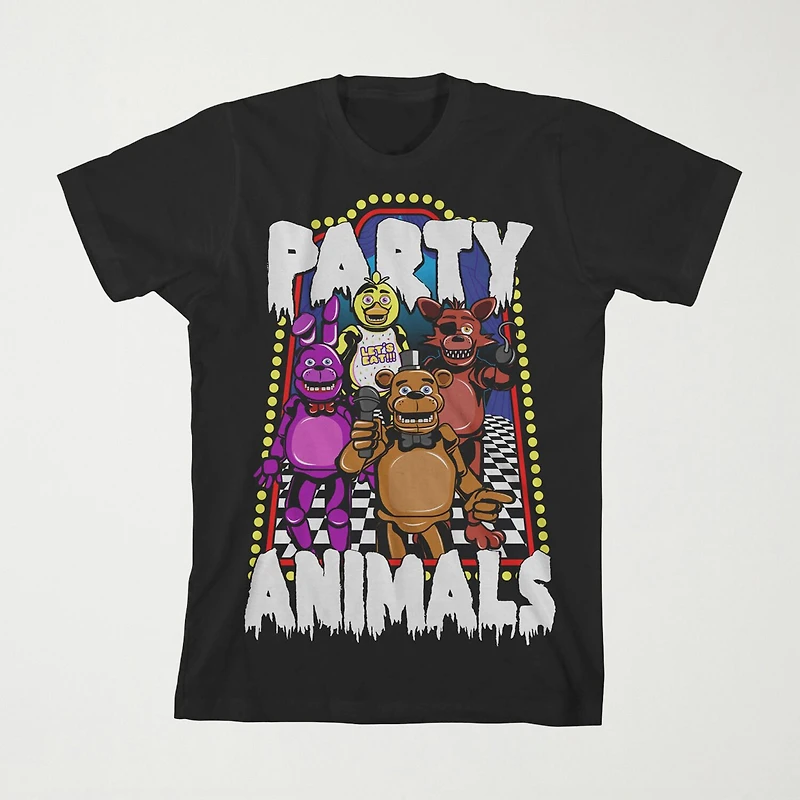Little & Big Kid Boys Crew Neck Short Sleeve Loose Fit Five Nights at Freddys Graphic T-Shirt