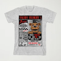 Little & Big Kid Boys Crew Neck Short Sleeve Loose Fit Five Nights at Freddys Graphic T-Shirt