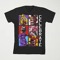 Little & Big Kid Boys Crew Neck Short Sleeve Loose Fit Five Nights at Freddys Graphic T-Shirt