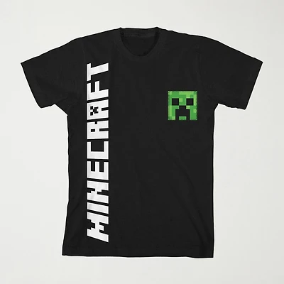 Little & Big Kid Boys Crew Neck Short Sleeve Loose Fit Minecraft Graphic T-Shirt