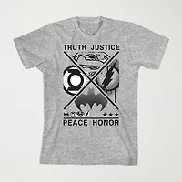 Little & Big Kid Boys Crew Neck Short Sleeve Loose Fit Justice League Graphic T-Shirt