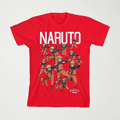 Little & Big Kid Boys Crew Neck Short Sleeve Loose Fit Naruto Graphic T-Shirt