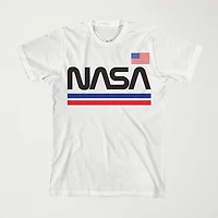 Little & Big Kid Boys Crew Neck Short Sleeve Flag Loose Fit NASA Graphic T-Shirt