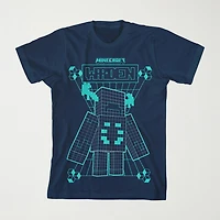 Little & Big Kid Boys Crew Neck Short Sleeve Loose Fit Minecraft Graphic T-Shirt