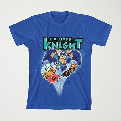 Dog Man Bark Knight Little & Big Kid Boys Crew Neck Short Sleeve Loose Fit Graphic T-Shirt