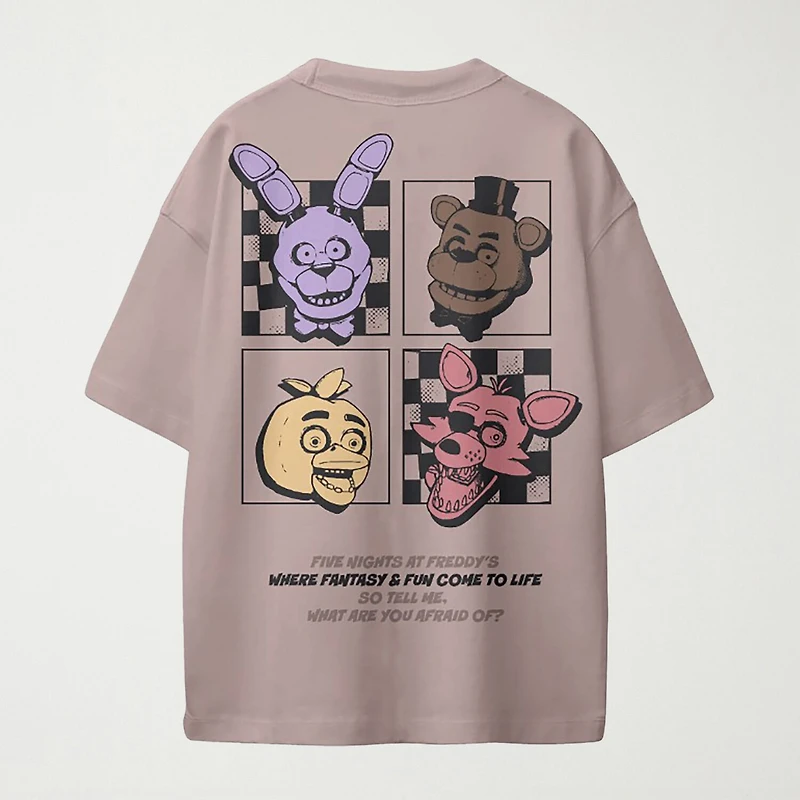 Little & Big Kid Boys Crew Neck Short Sleeve Oversized Five Nights at Freddys Graphic T-Shirt
