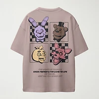 Little & Big Kid Boys Crew Neck Short Sleeve Oversized Five Nights at Freddys Graphic T-Shirt