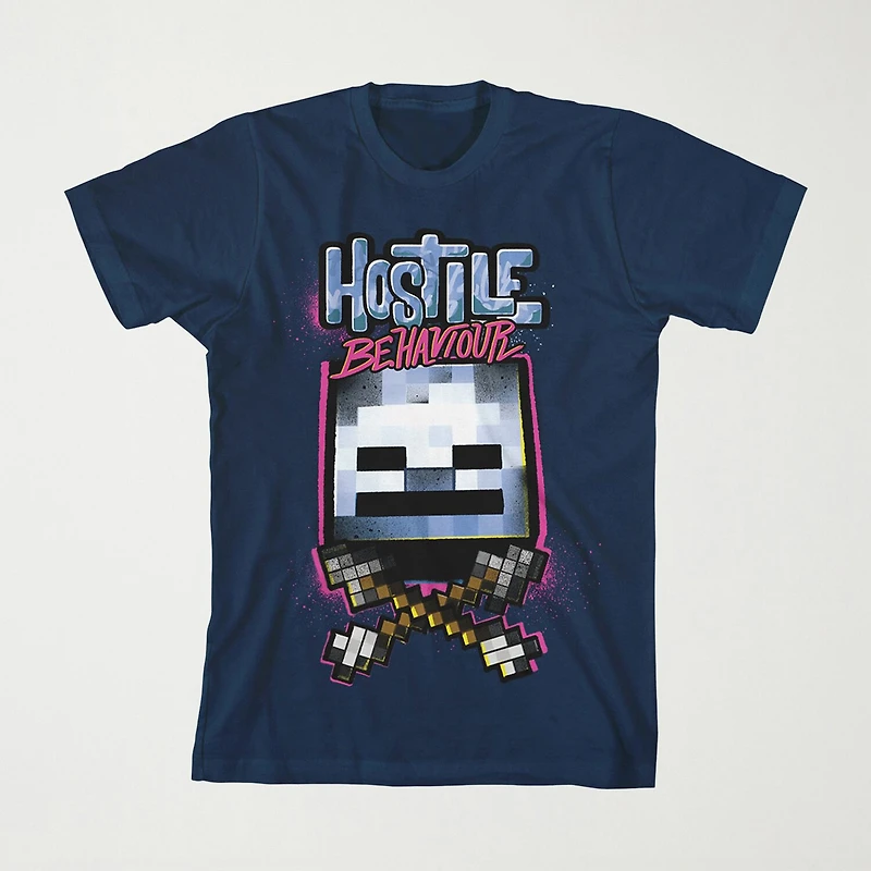 Little & Big Kid Boys Crew Neck Short Sleeve Relaxed Fit Minecraft Graphic T-Shirt